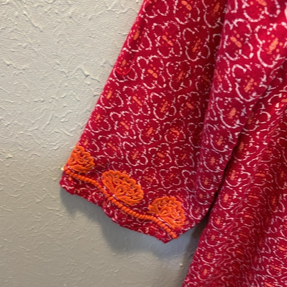 Rock Flower Paper Boho Tunic Top Embroidered Design Women’s Sz Medium - Picture 3 of 8